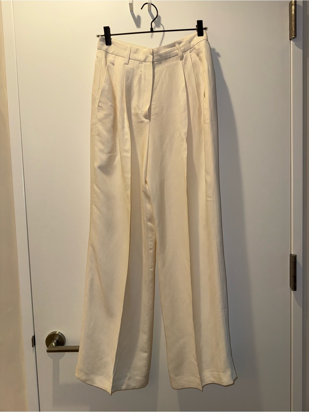 La Ligne Cream Wide-Leg Dress Pants